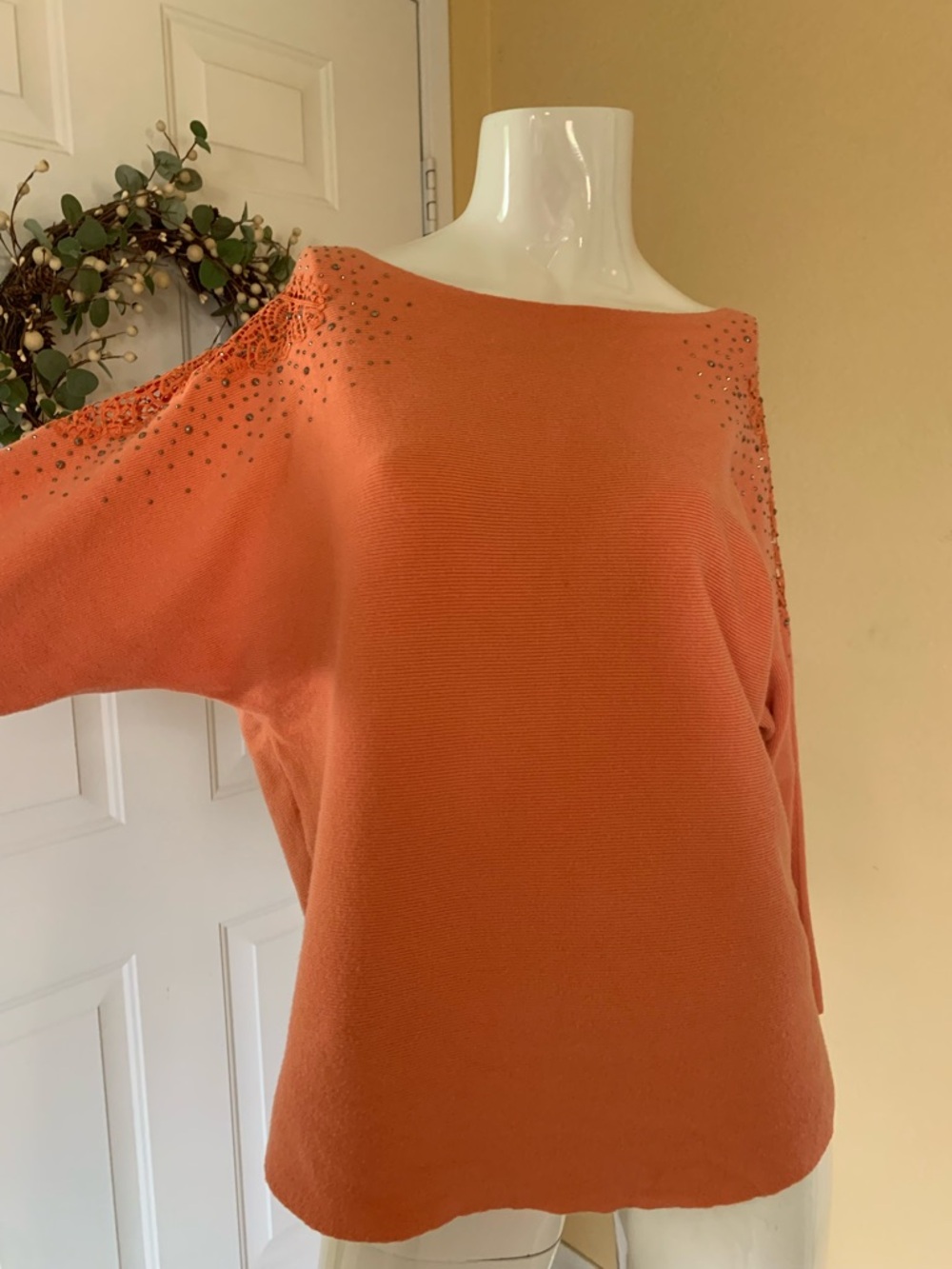Vila Milano Orange Studded Sweater